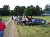 Everyone crowds around to say 'hi' to Ben Harder