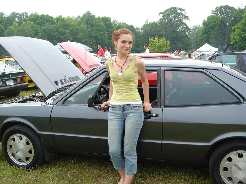 Ooh, hot car and hot girl.  And they're both with me!